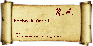 Machnik Ariel névjegykártya